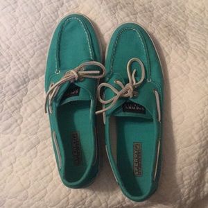 Woman's Teal Sperry Topsiders